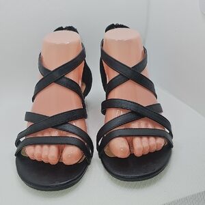 DexFlex Comfort Black Strappy Sandals